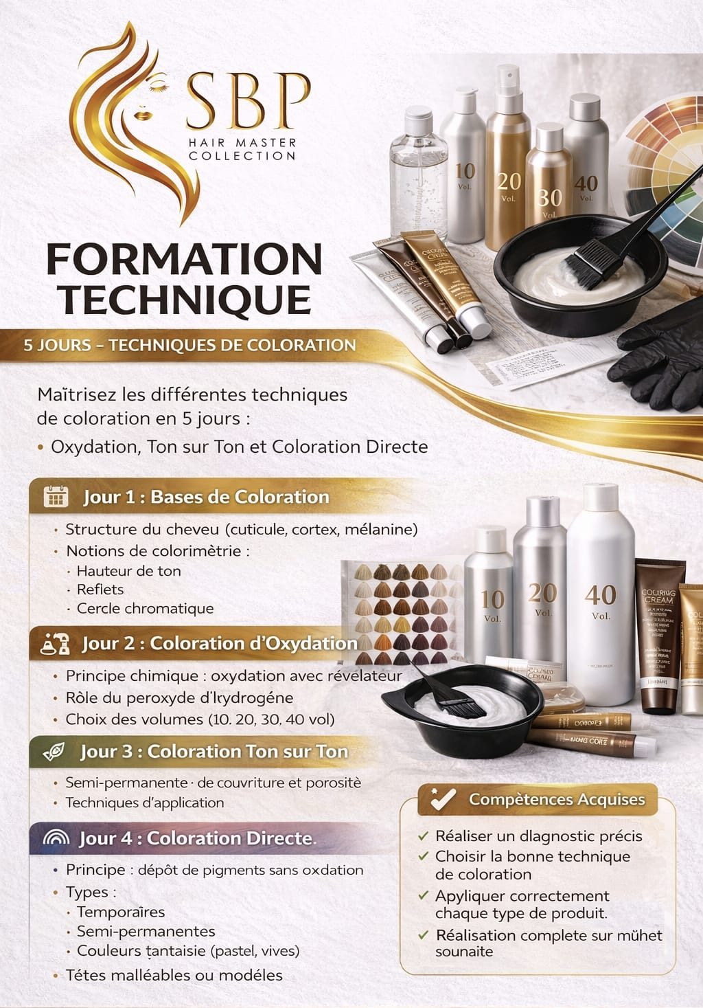 Formation techniques de coloration capillaire - Oxydation, ton sur ton, coloration directe